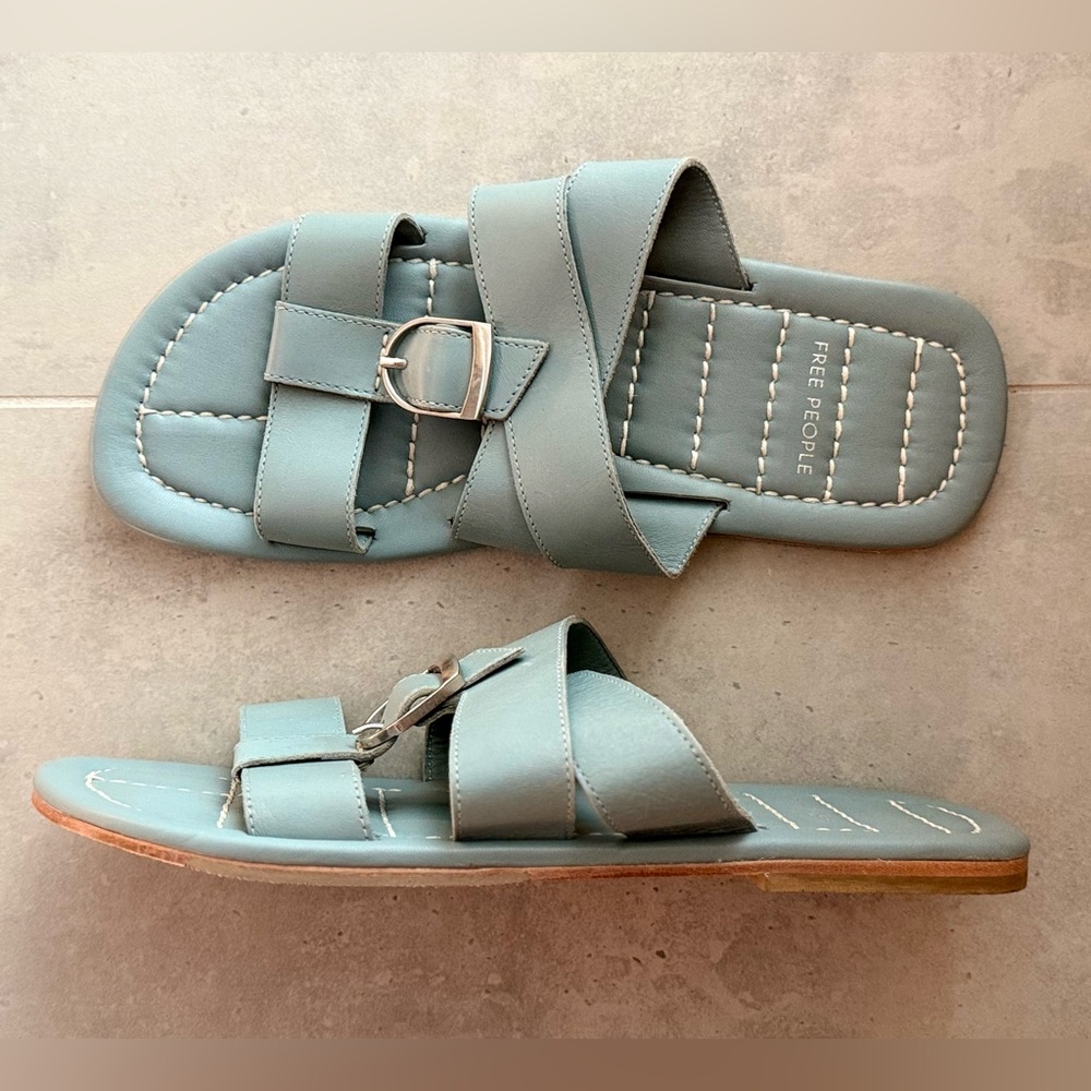 • FREE PEOPLE • Sloan Buckle Sandal in Stormy Sea • NEW - Picture 4 of 5